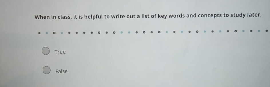 When in class, it is helpful to write out a list