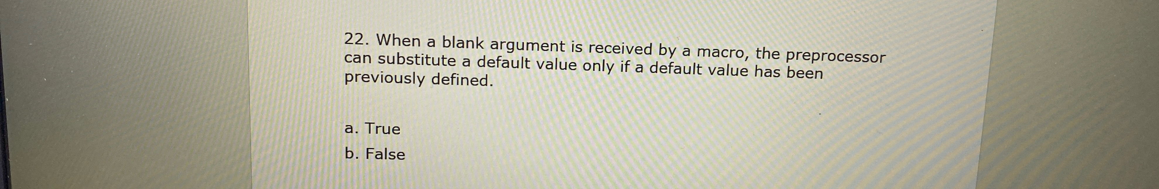 When a blank argument is received by a macro, the