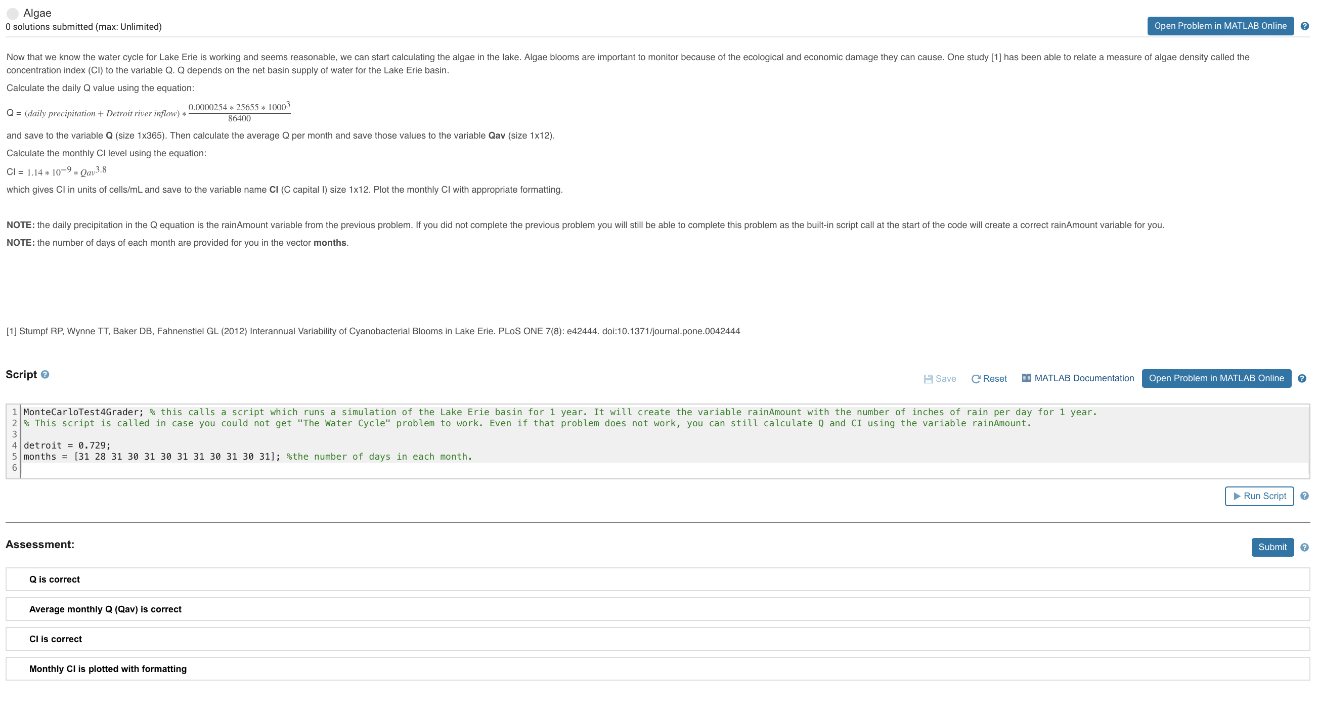 Algae 0 solutions submitted ( max: Unlimited )