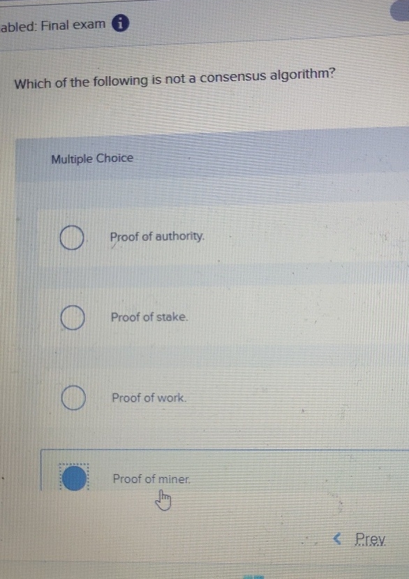 abled: Final exam Which of the following is not a