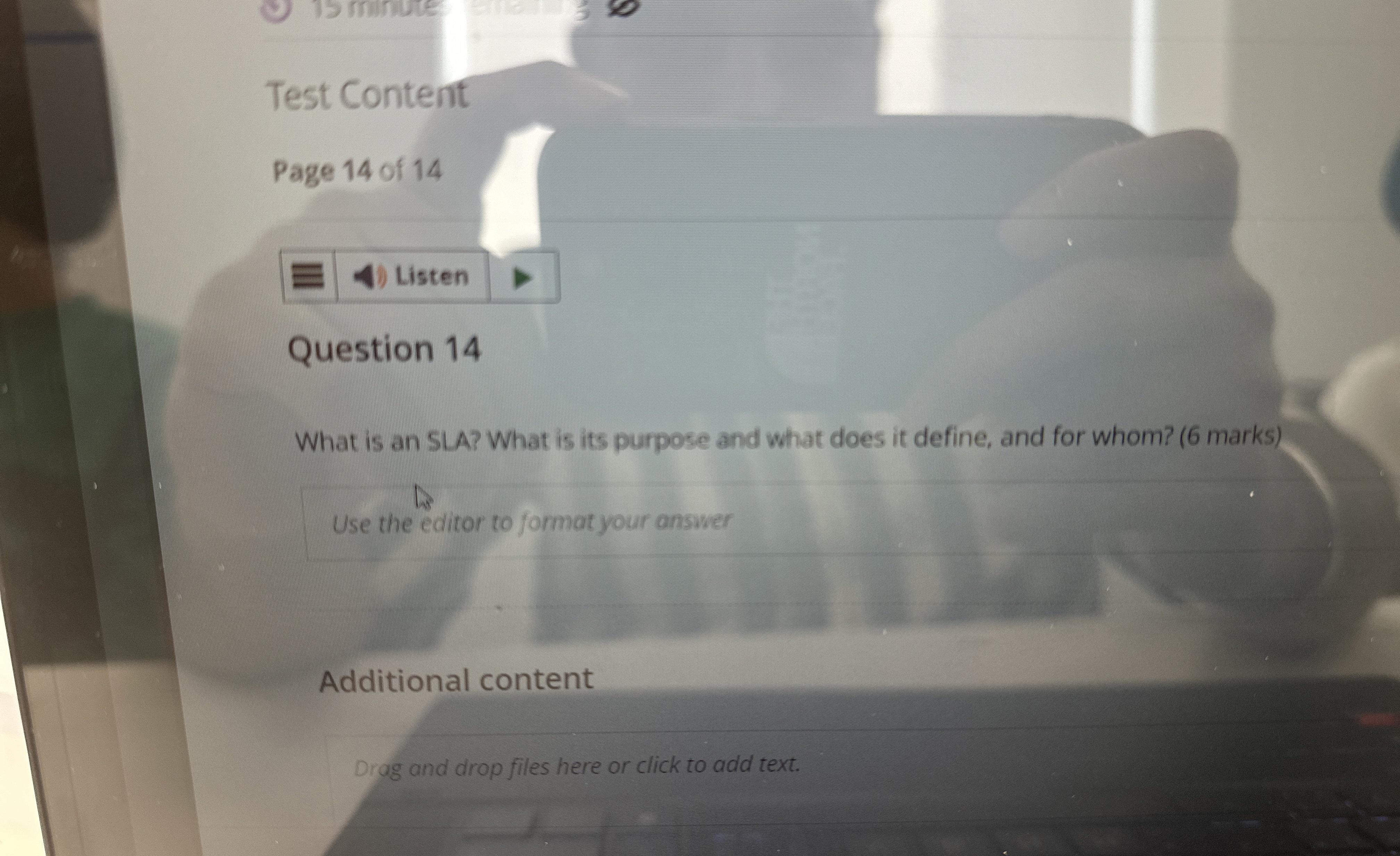 Test Content Page 1 4 of 1 4 Listen Question 1 4