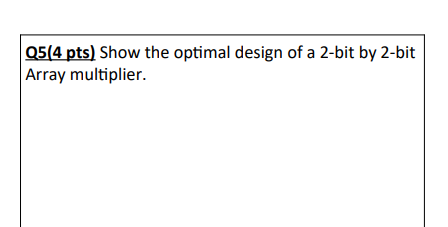 Q 5 ( 4 pts ) Show the optimal design of a 2 -