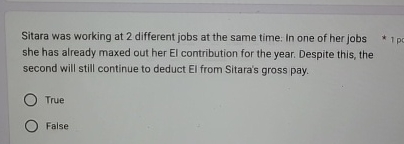 Sitara was working at 2 different jobs at the