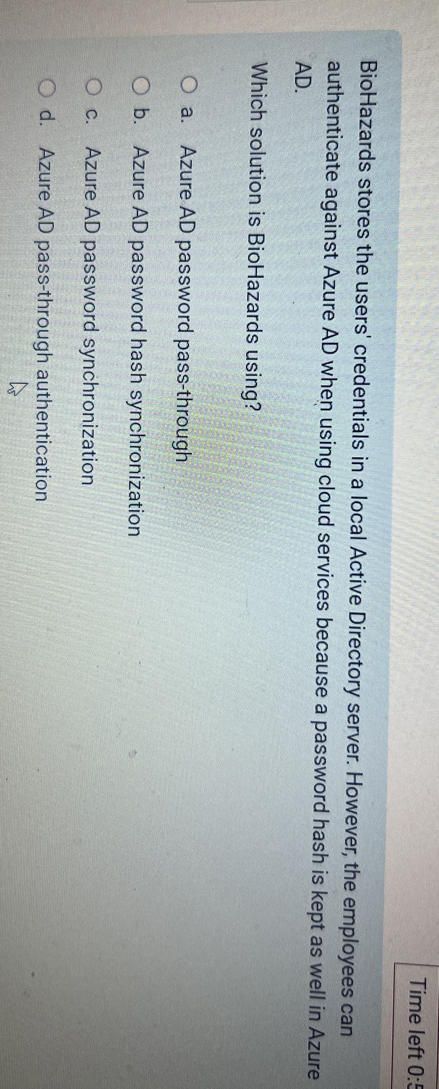 Time left 0 : BioHazards stores the users'