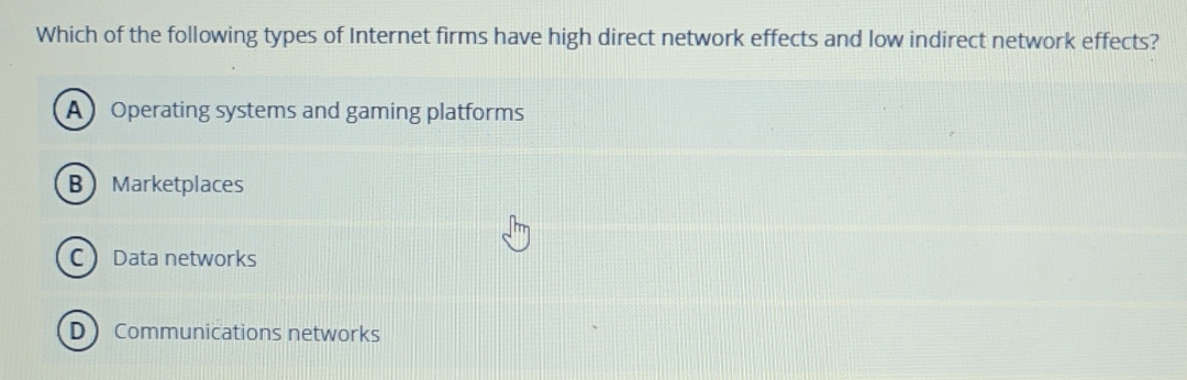 Which of the following types of Internet firms