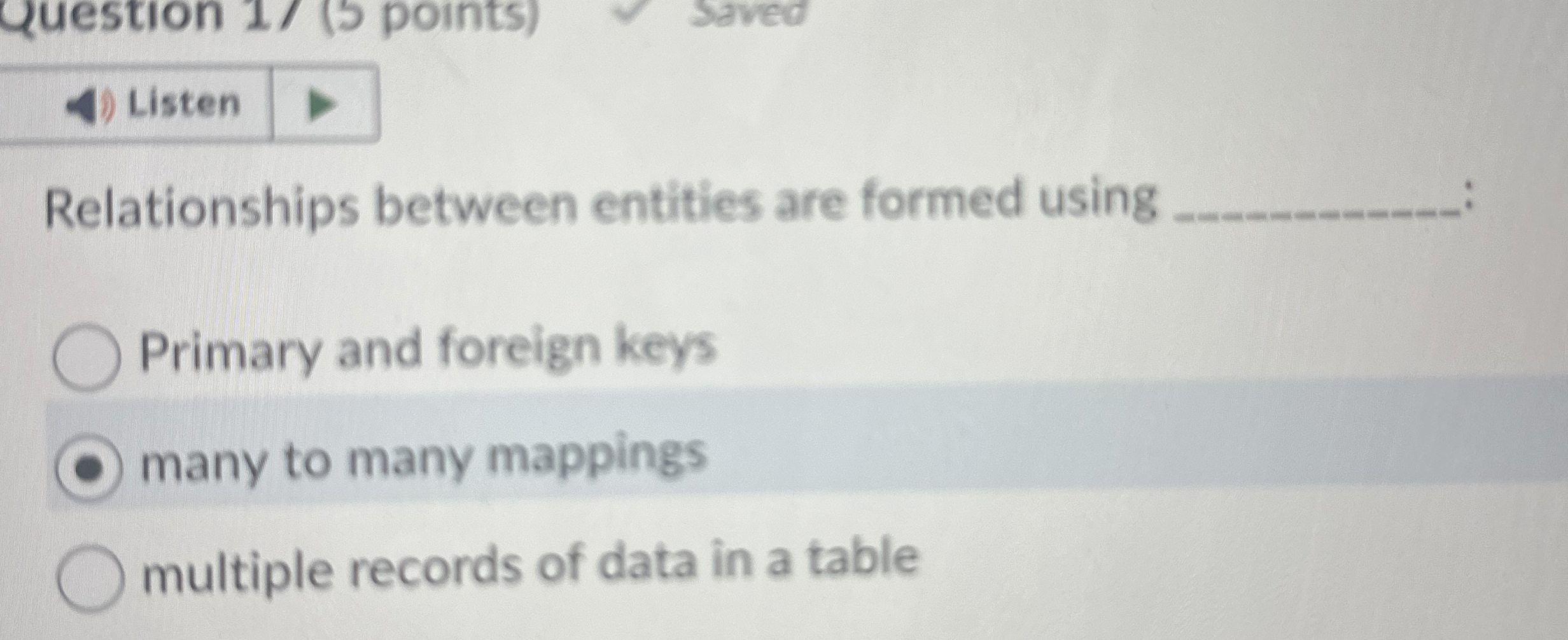 Relationships between entities are formed using q