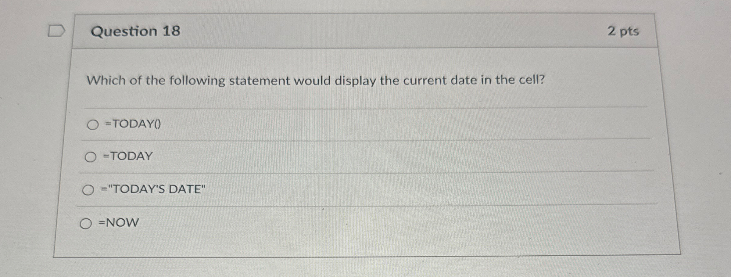Question 1 8 2 p t s Which of the following