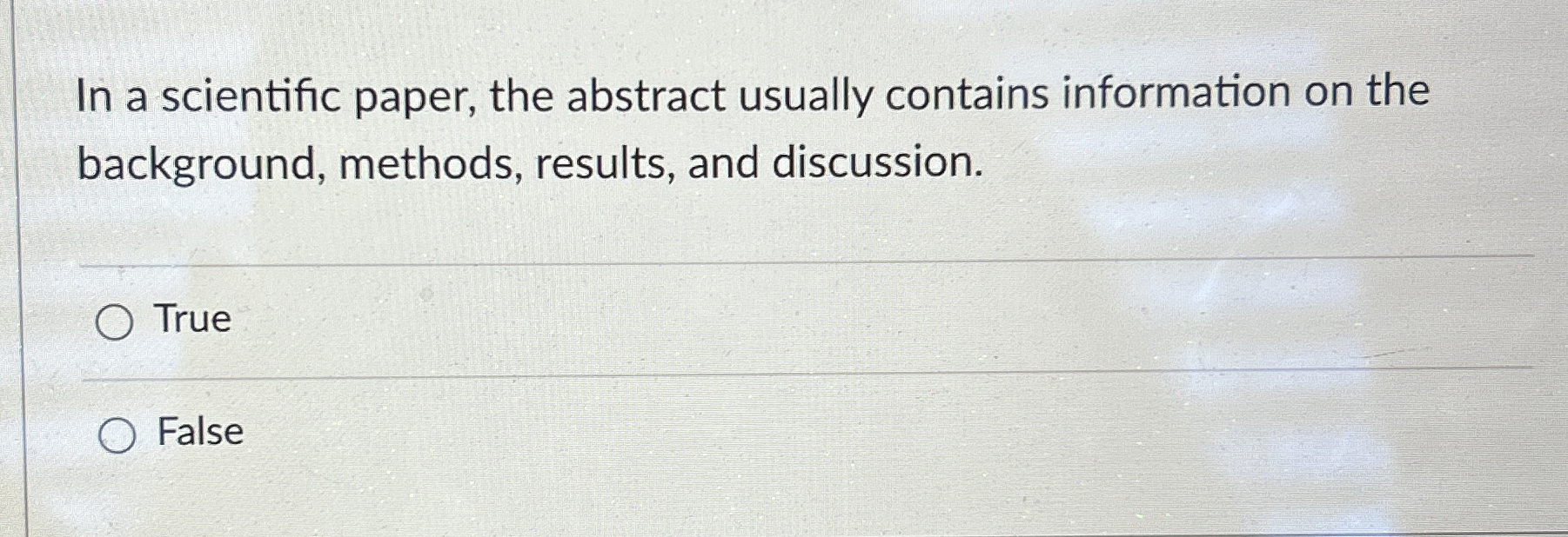 In a scientific paper, the abstract usually