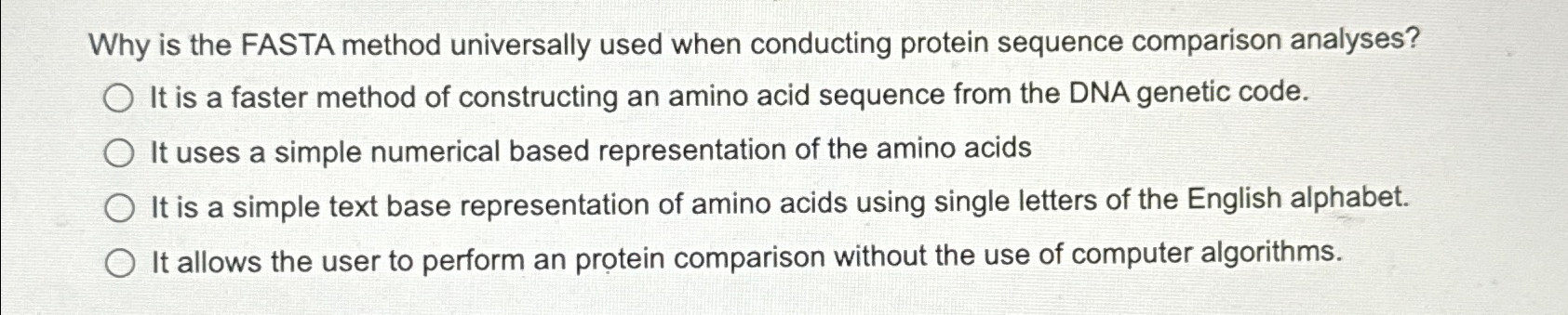 Why is the FASTA method universally used when