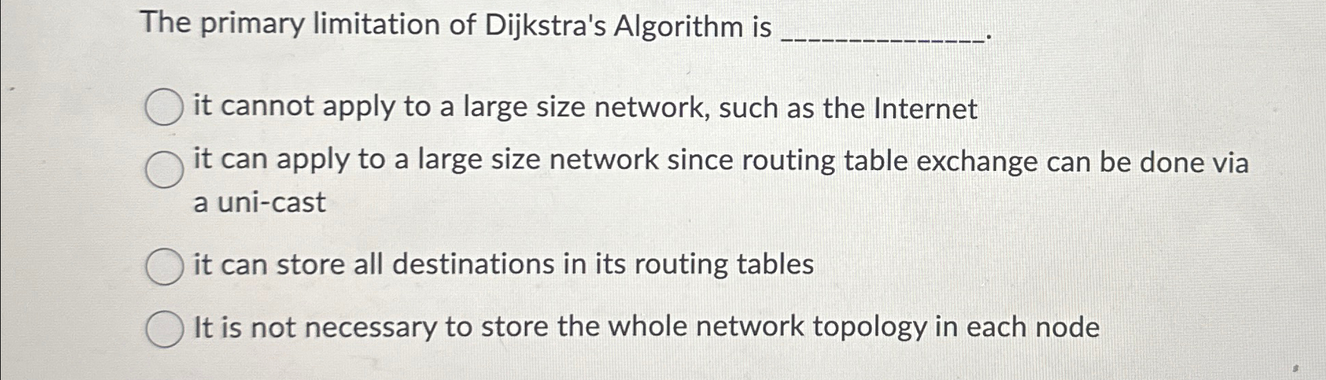The primary limitation of Dijkstra's Algorithm is