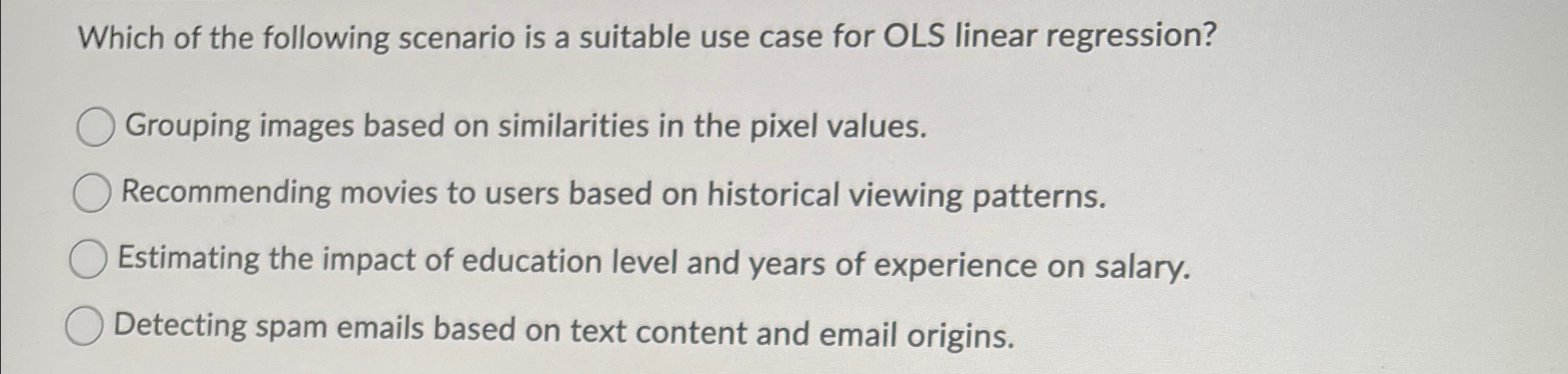 Which of the following scenario is a suitable use