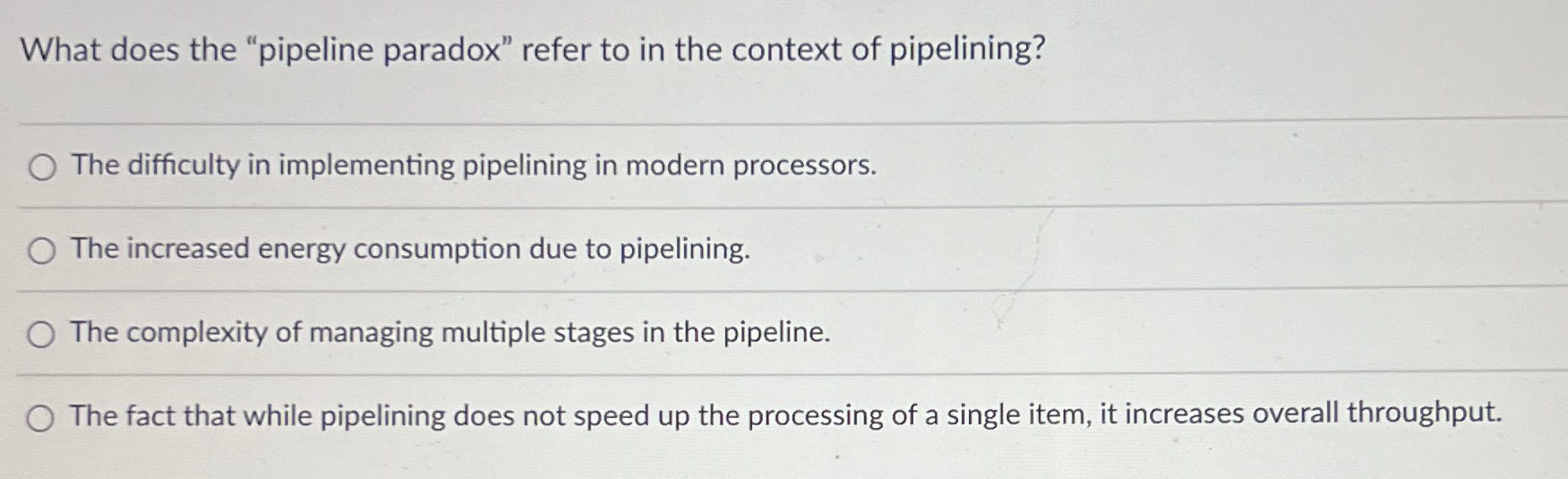 What does the "pipeline paradox" refer to in the