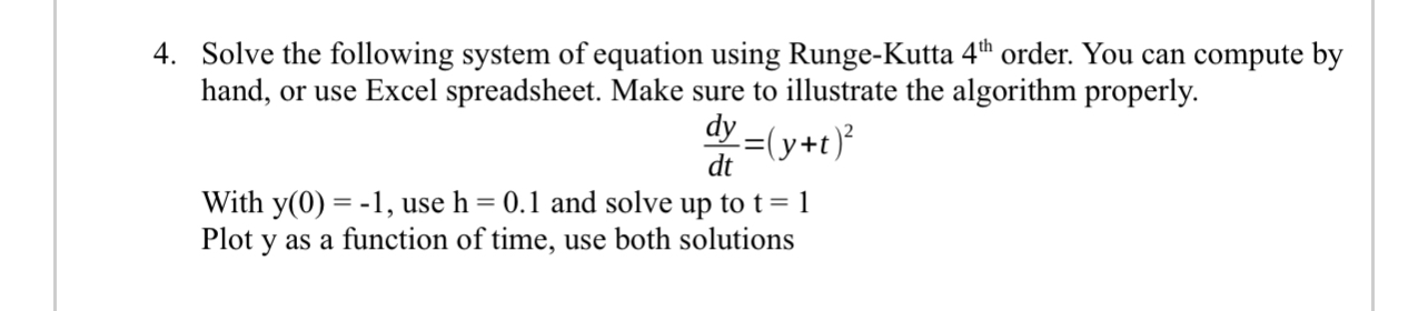 Solve the following system of equation using