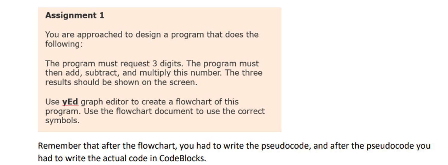 Assignment 1 You are approached to design a
