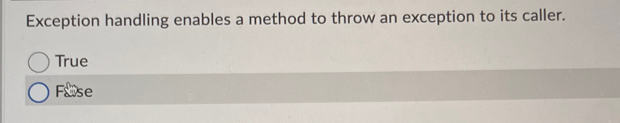 Exception handling enables a method to throw an
