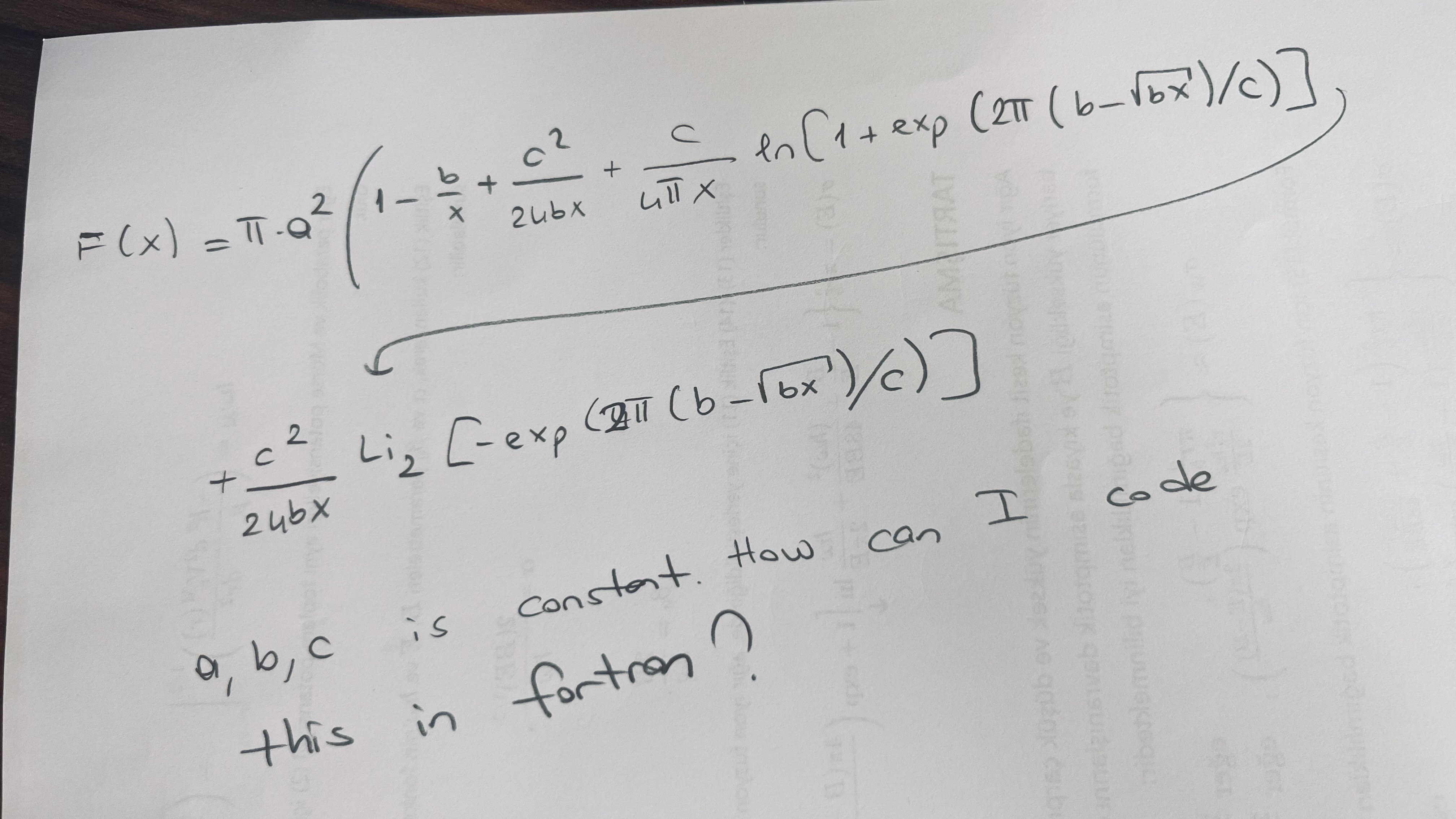 a , b , c is constat. How can I code this in