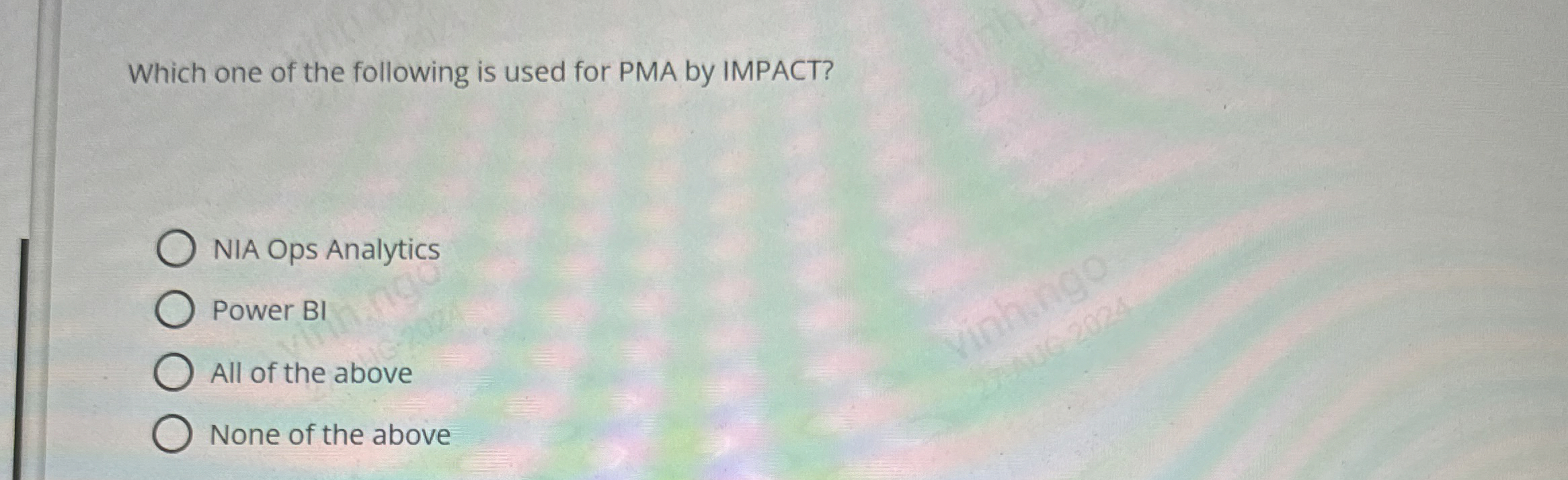 Which one of the following is used for PMA by