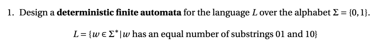Design a deterministic finite automata for the