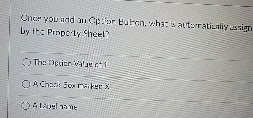 Once you add an Option Button, what is