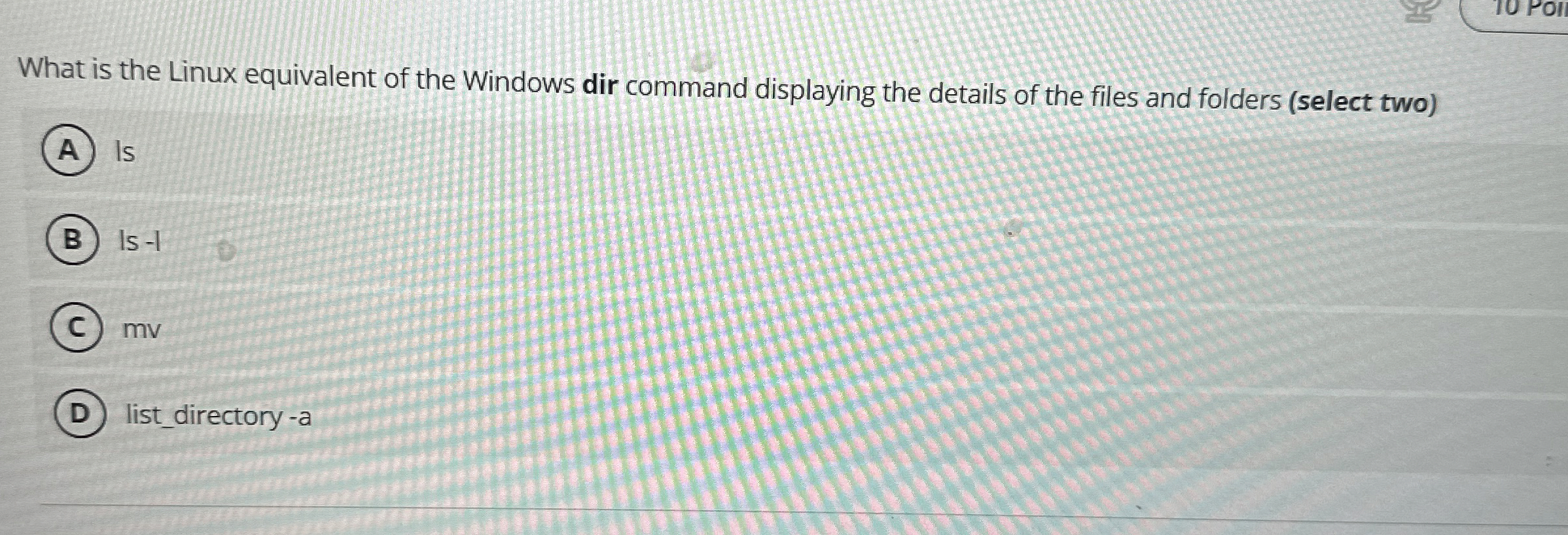 What is the Linux equivalent of the Windows dir