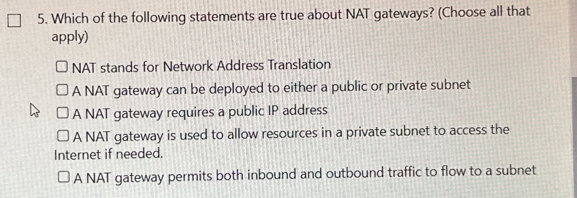 Which of the following statements are true about