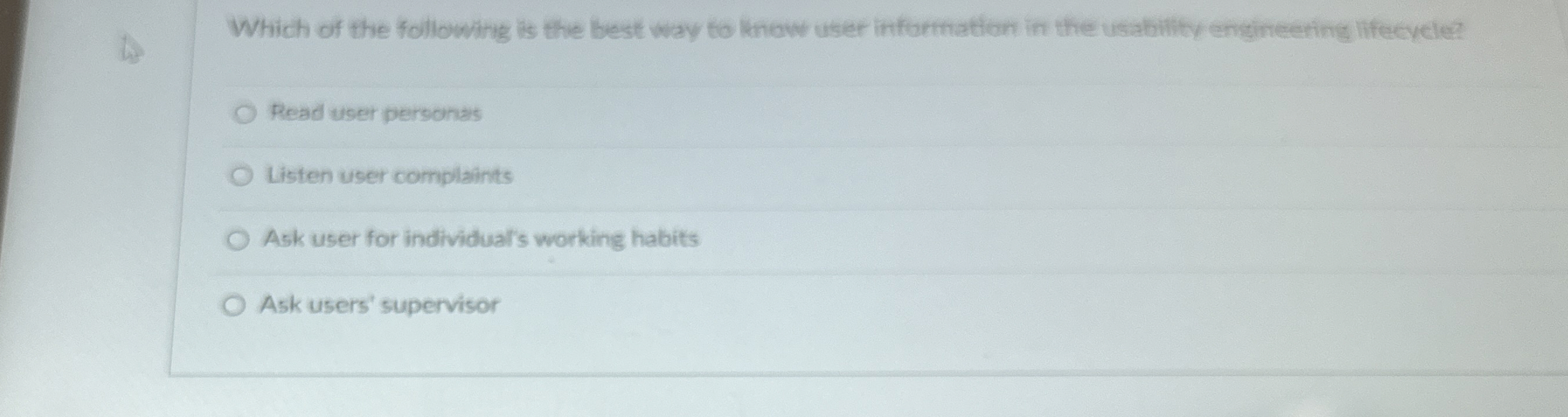 Which of the followitig is the best way to know