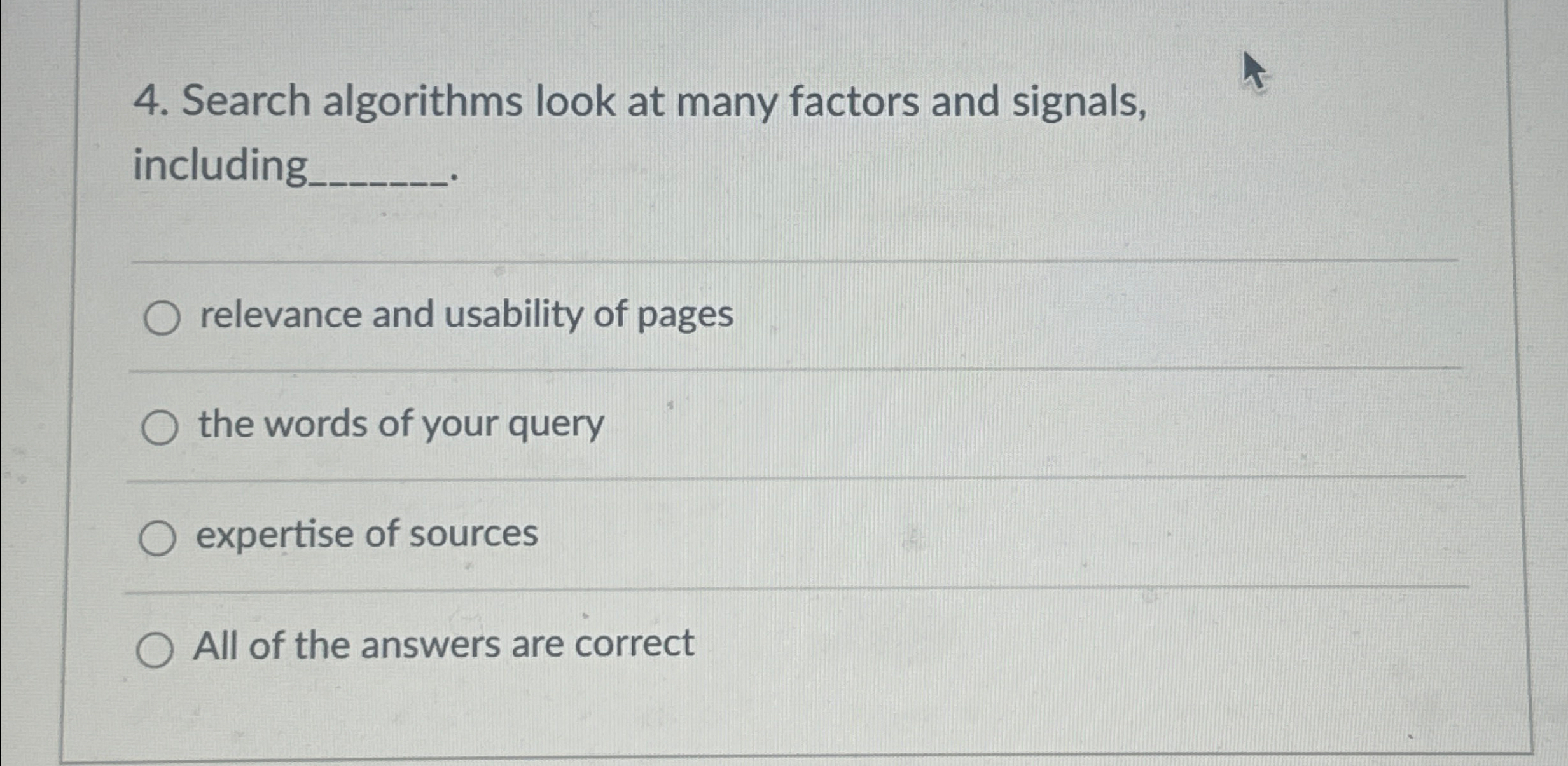 Search algorithms look at many factors and