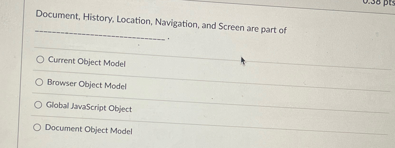 Document, History, Location, Navigation, and