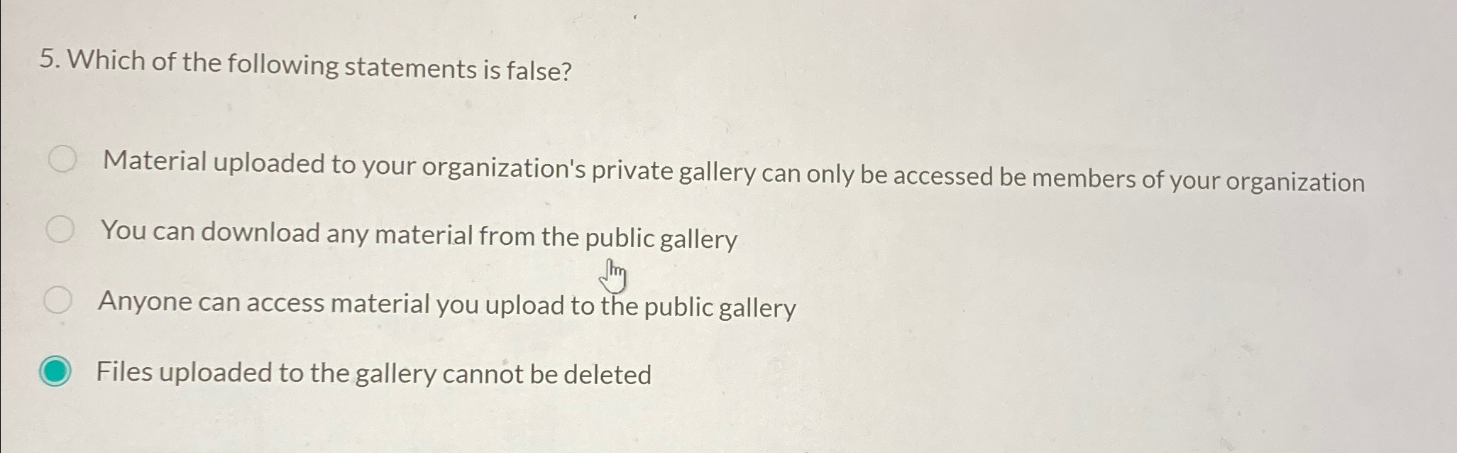 Which of the following statements is false?