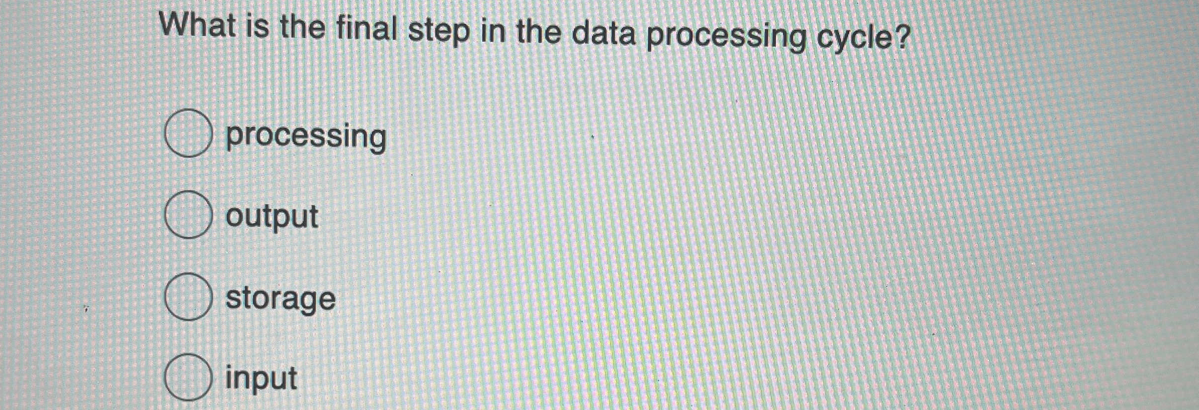 What is the final step in the data processing
