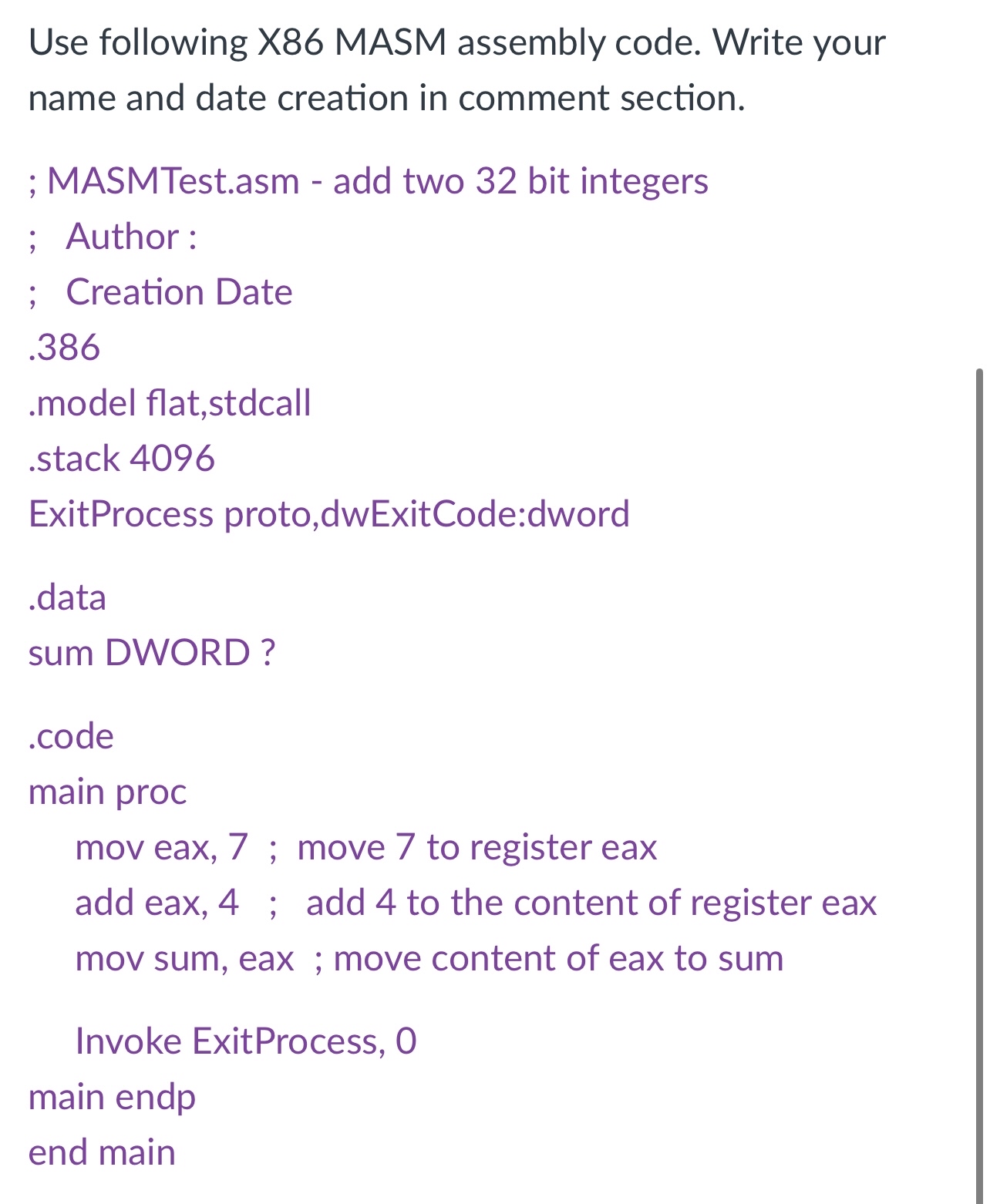 I need help with the following ? Use following X