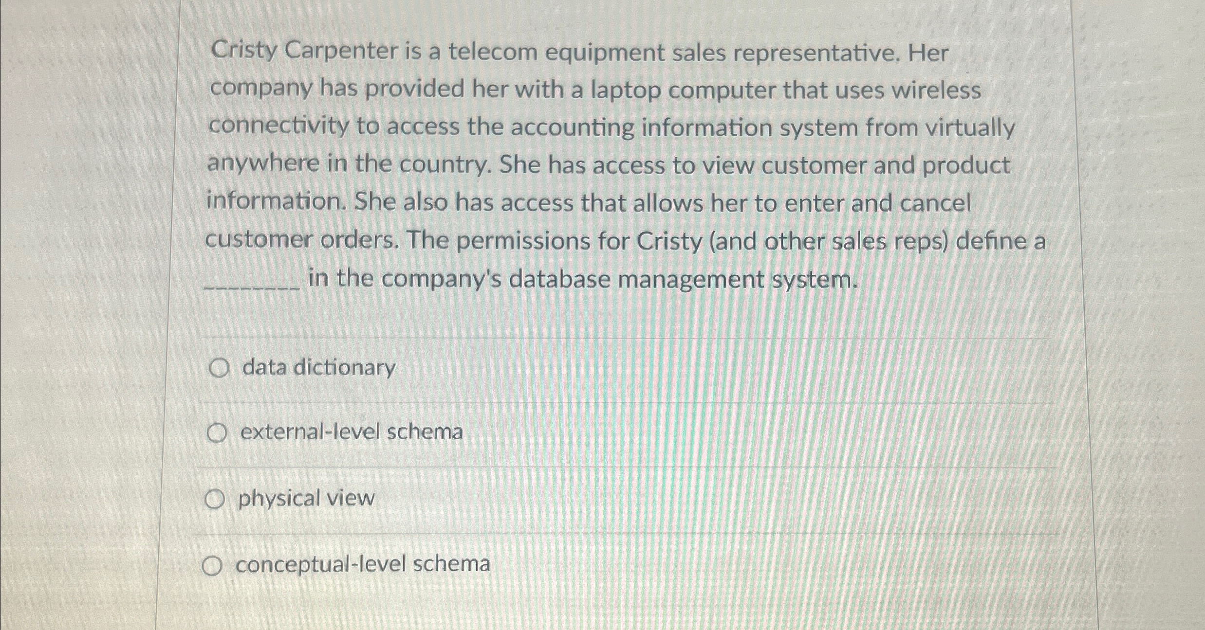 Cristy Carpenter is a telecom equipment sales