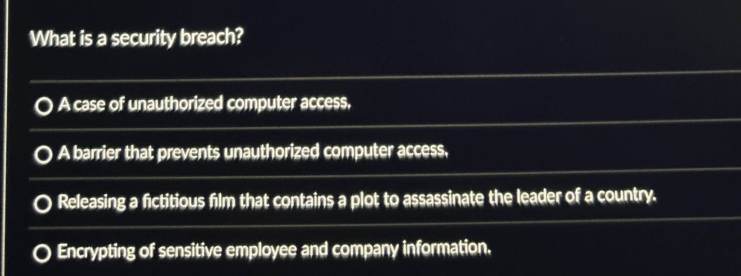 What is a security breach? A case of unauthorized