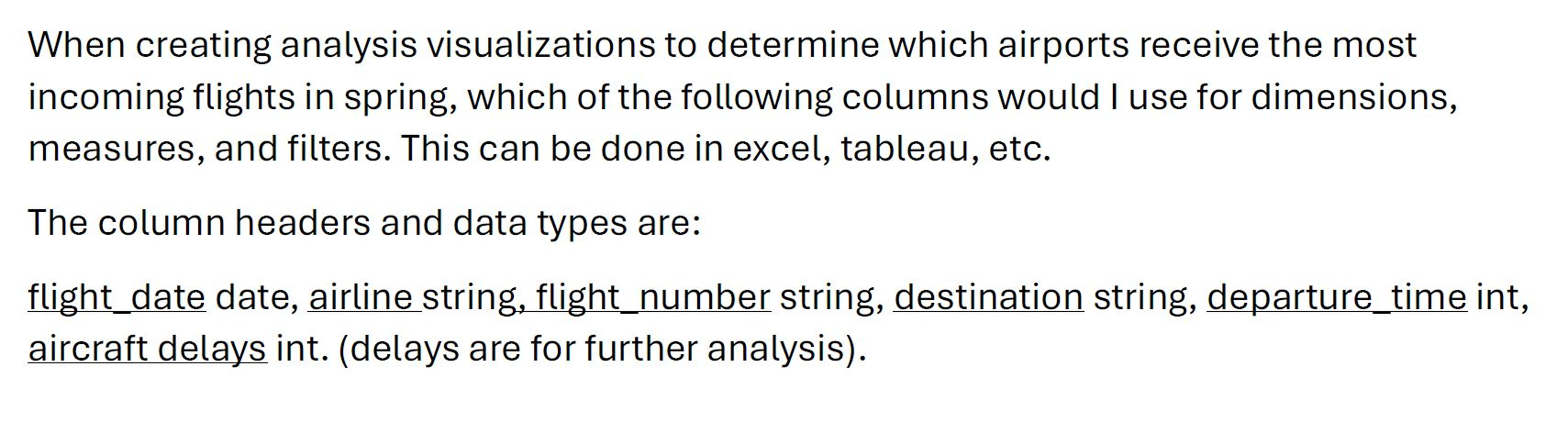 When creating analysis visualizations to