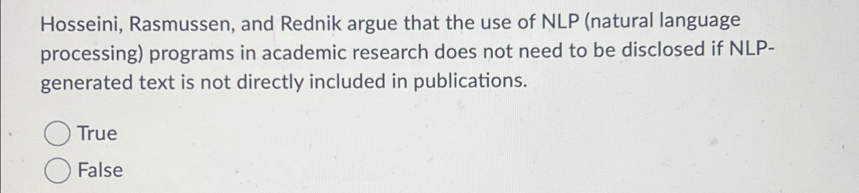 Hosseini, Rasmussen, and Rednik argue that the