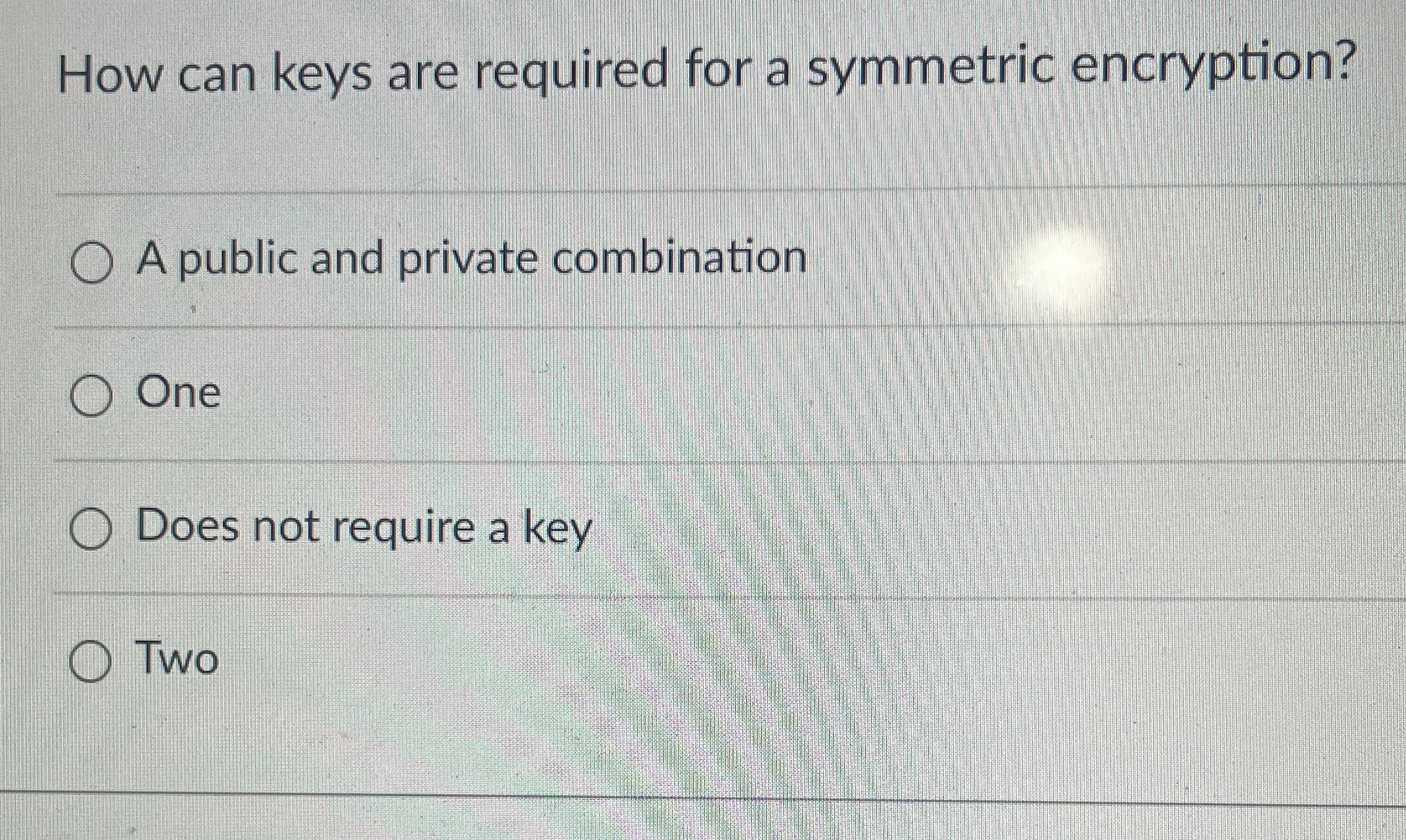 How can keys are required for a symmetric