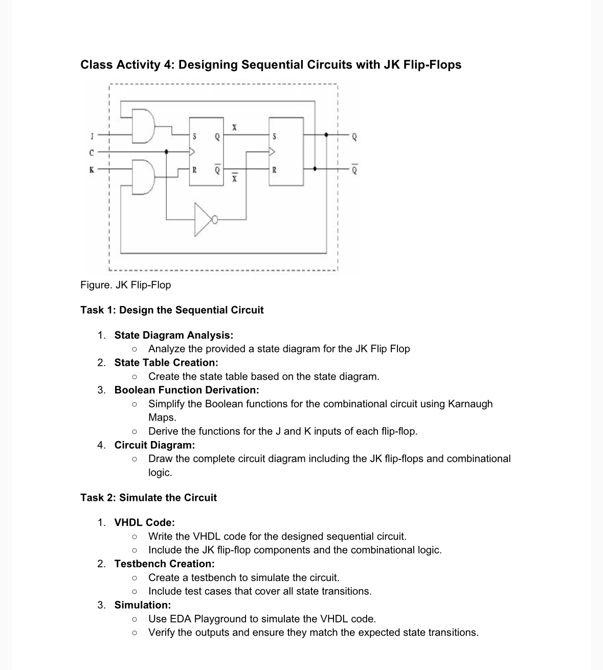 Class Activity 4 : Designing Sequential Circuits