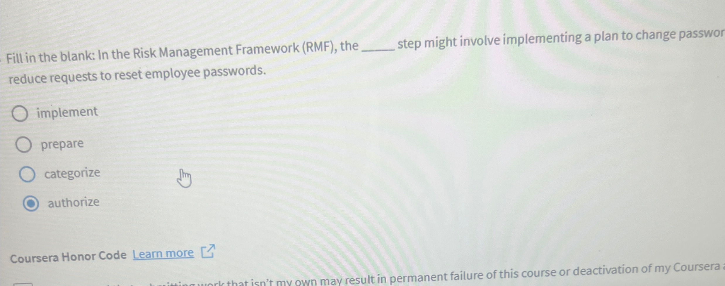 Fill in the blank: In the Risk Management