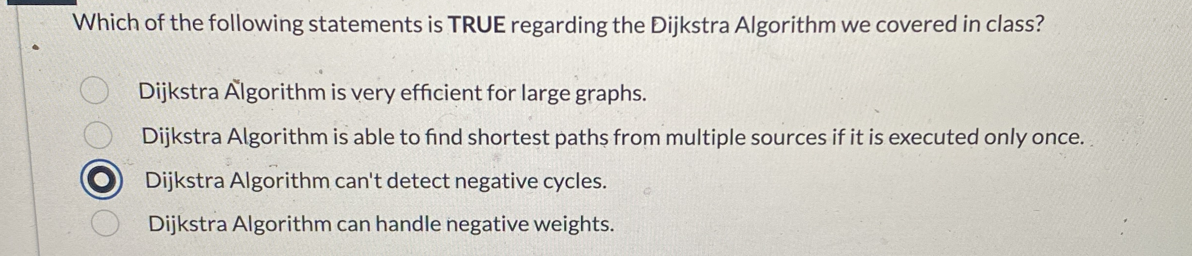 Which of the following statements is TRUE