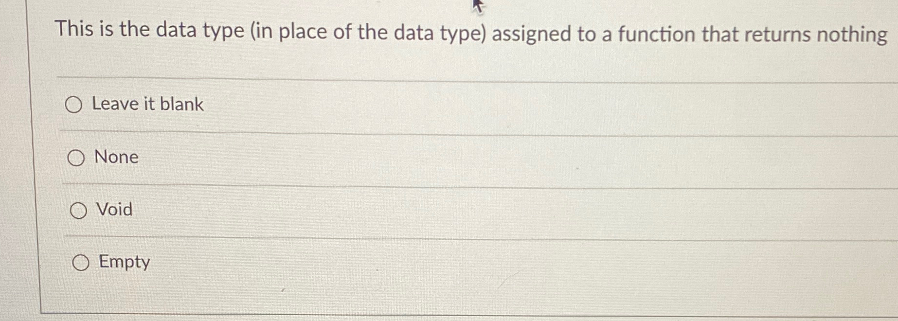 This is the data type ( in place of the data type