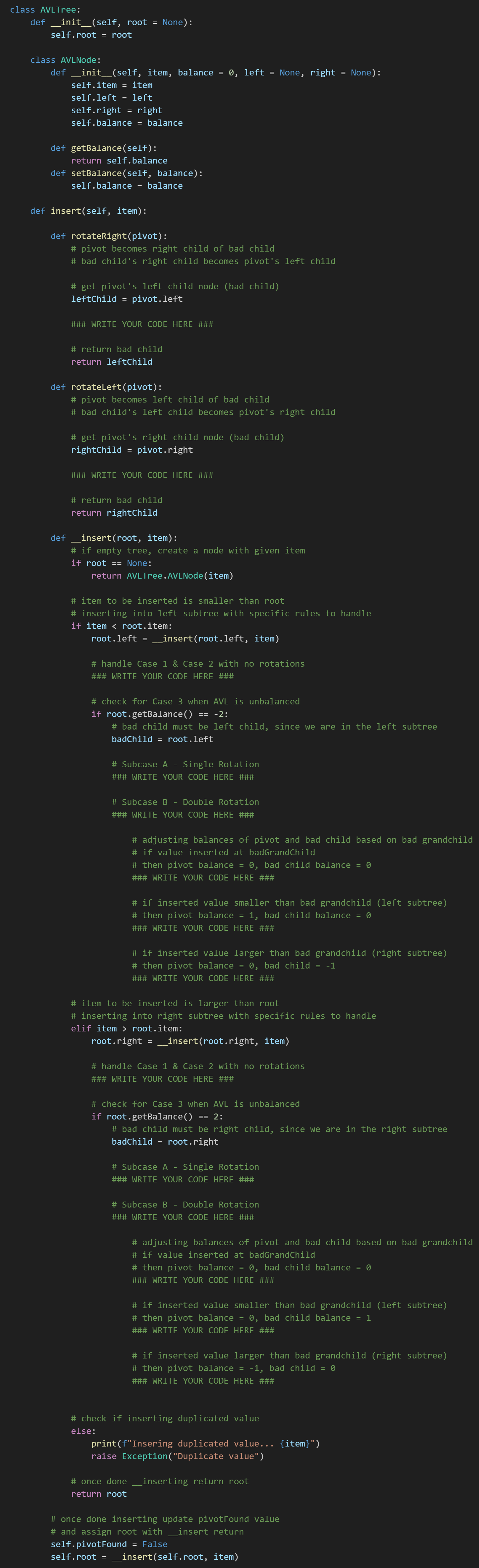 Implement the comments for the code, the result