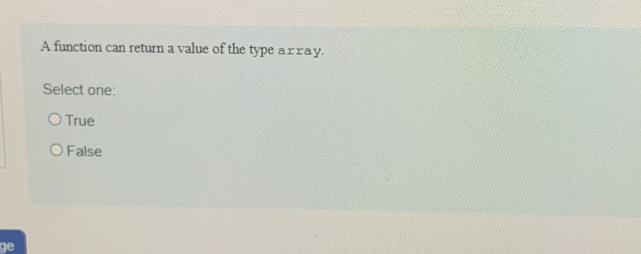A function can return a value of the type array.