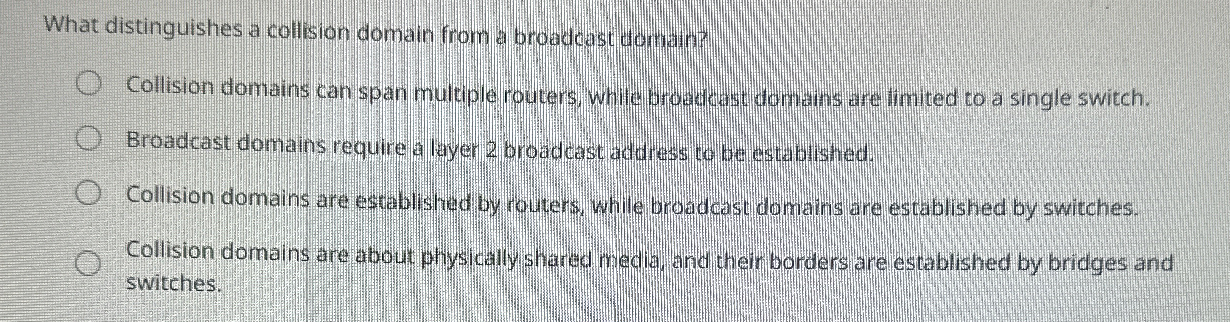 What distinguishes a collision domain from a
