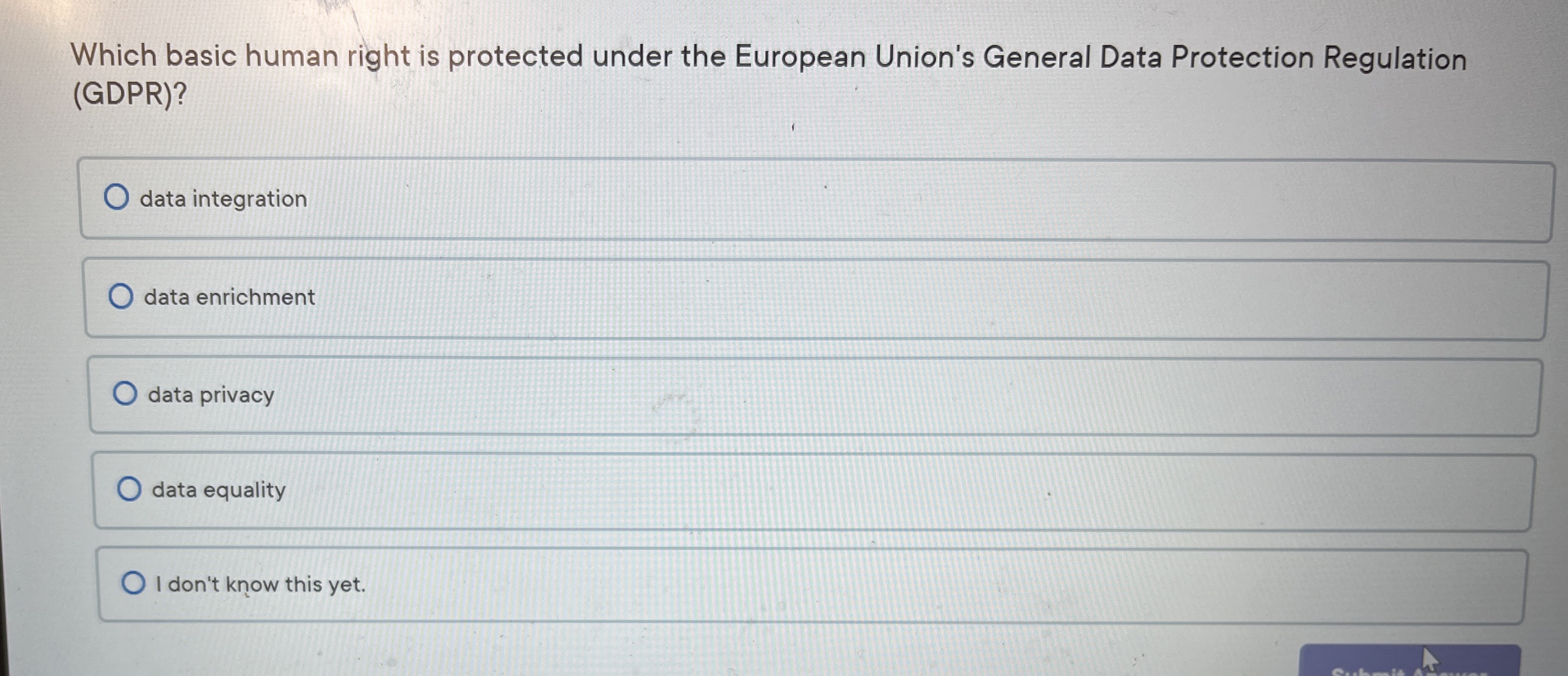 Which basic human right is protected under the