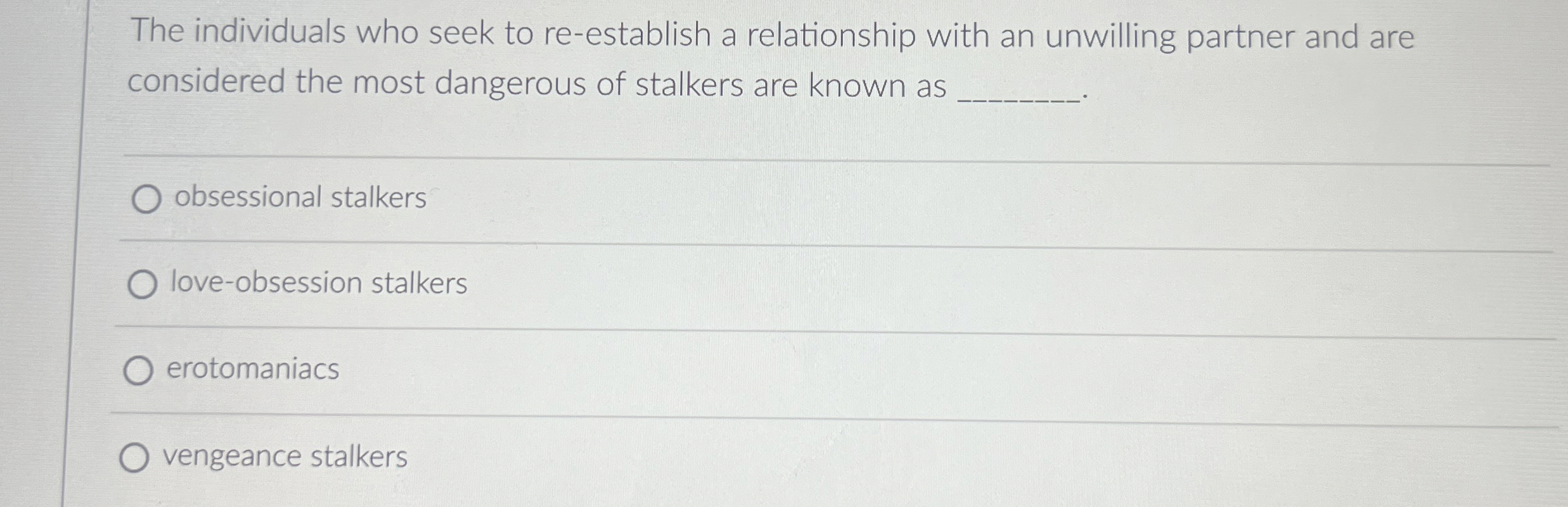 The individuals who seek to re - establish a