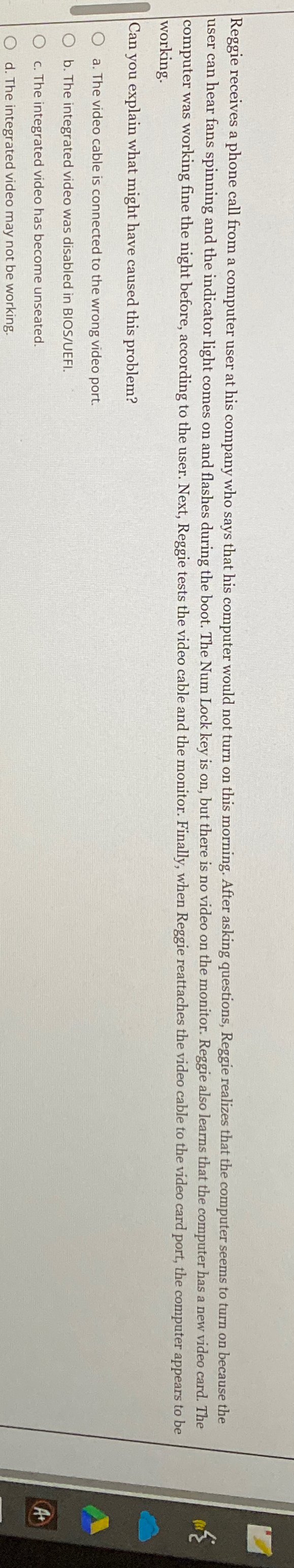 Reggie receives a phone call from a computer user