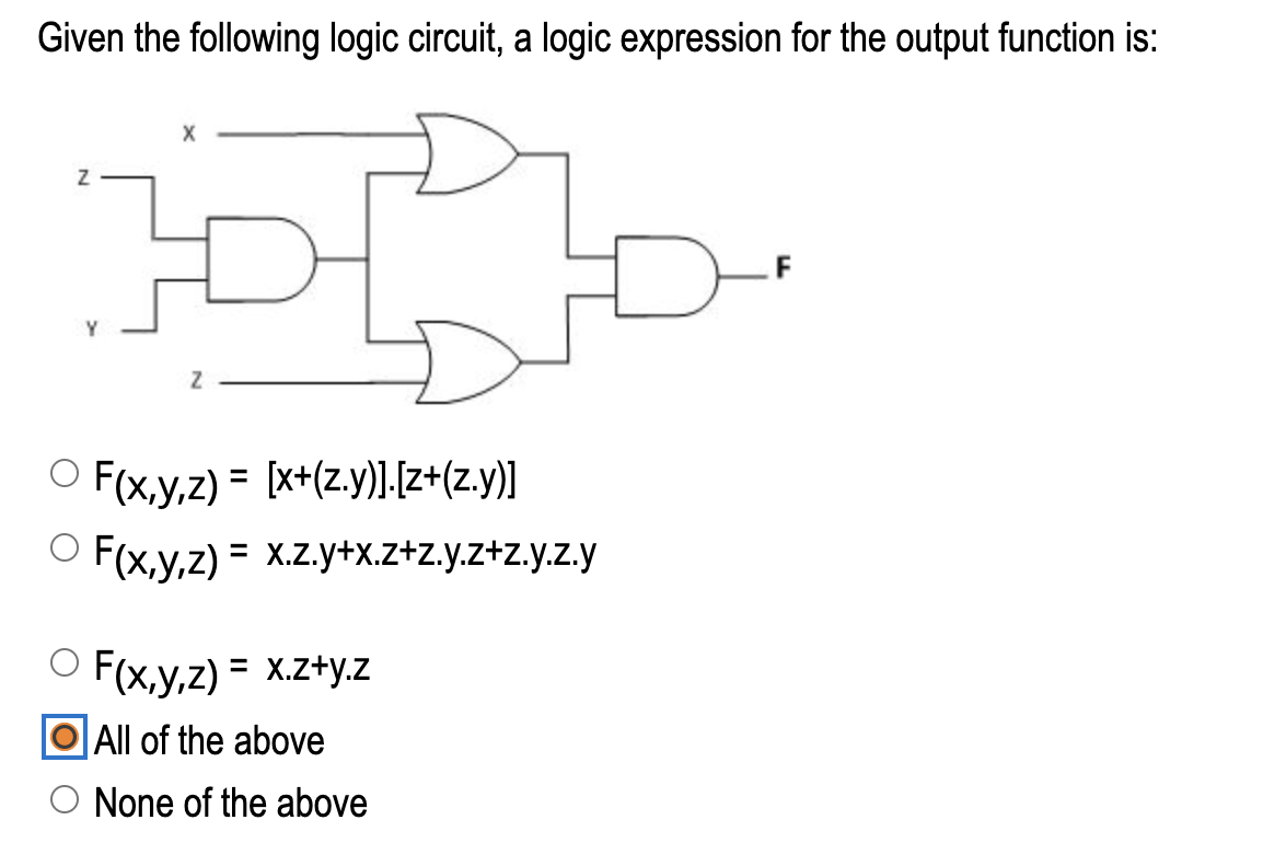 How to I find the logic expression for the given