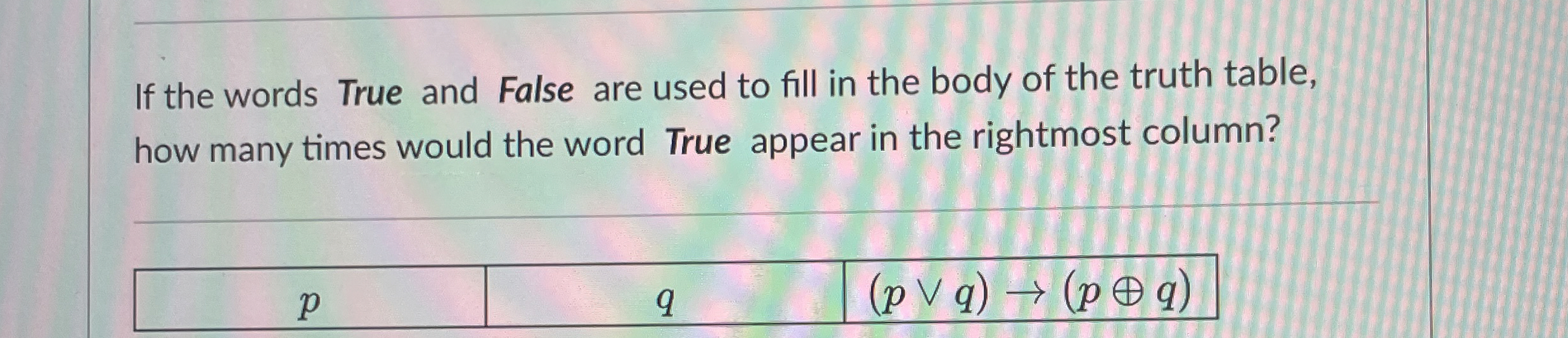 If the words True and False are used to fill in