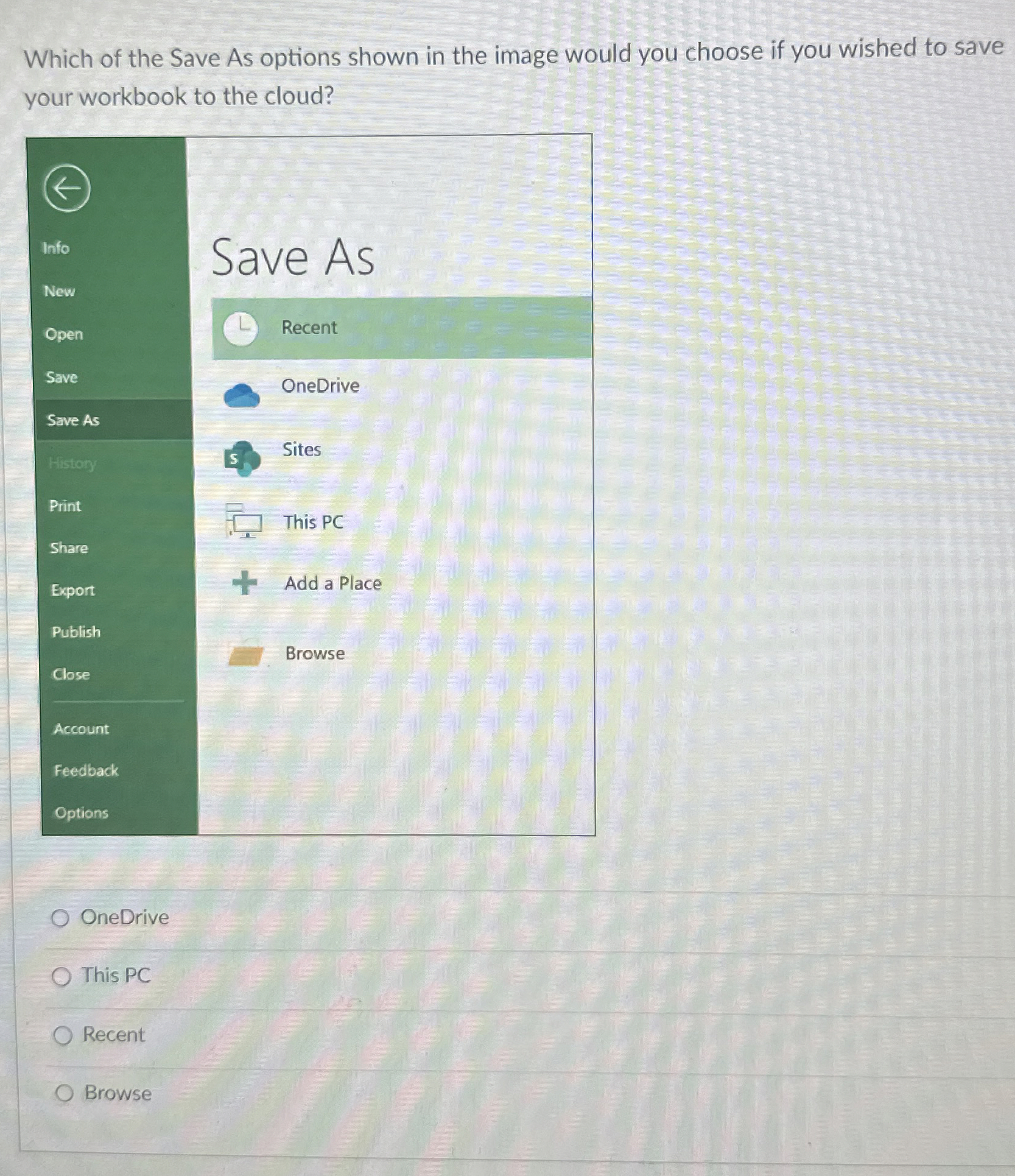 Which of the Save As options shown in the image