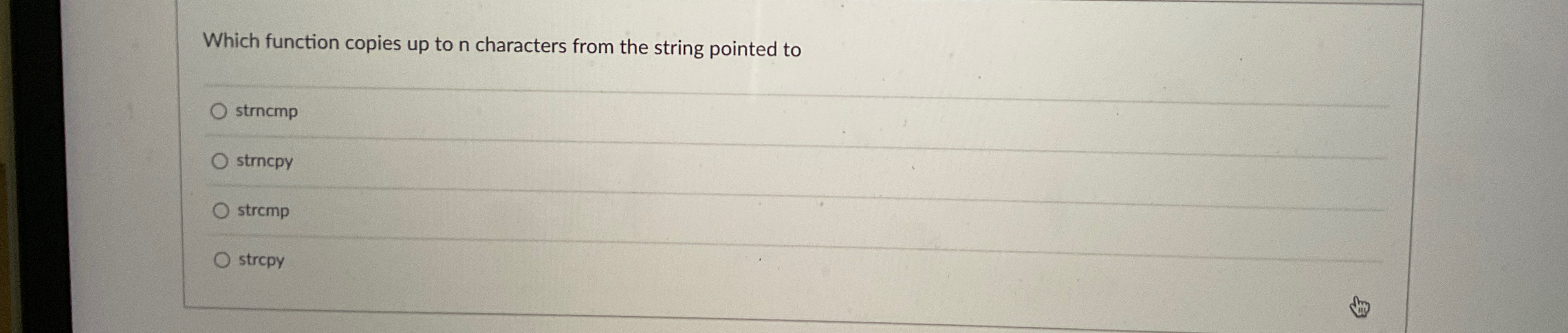 Which function copies up to n characters from the